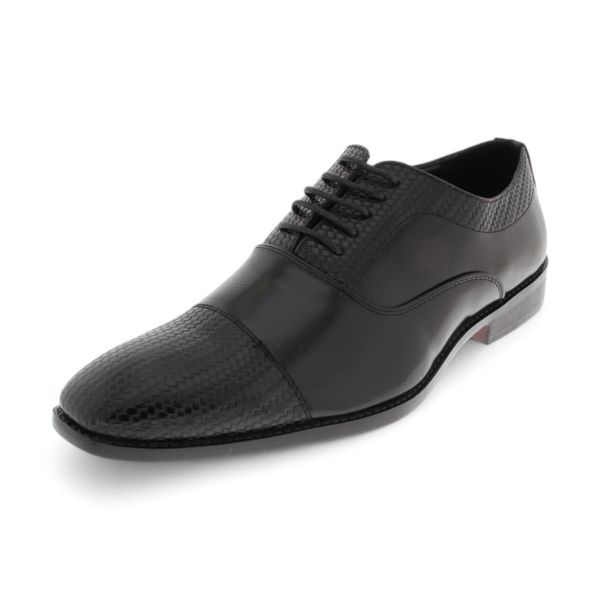 CHUN SEN - Men's Black PU Oxford with PU Detailing Y815