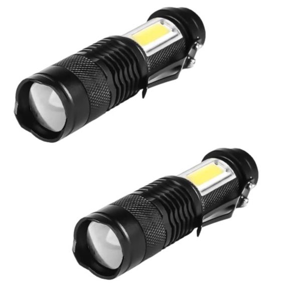 Pack of Two Power Style Rechargeable Mini Torch COB + LED