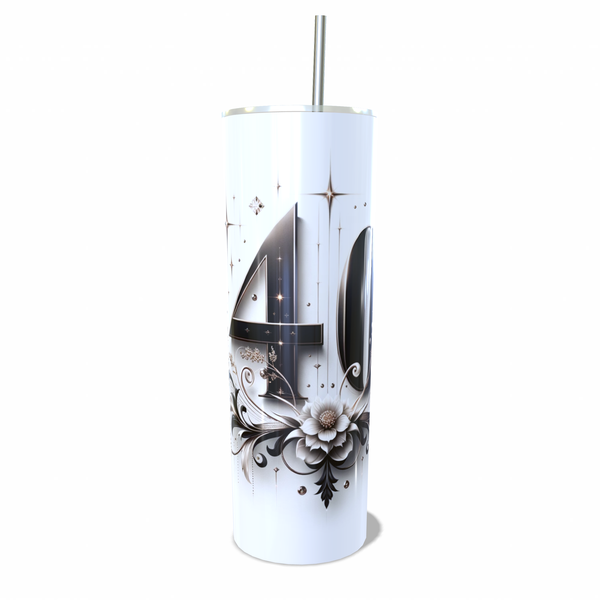 Beautiful Skinny Tumbler 40th Birthday