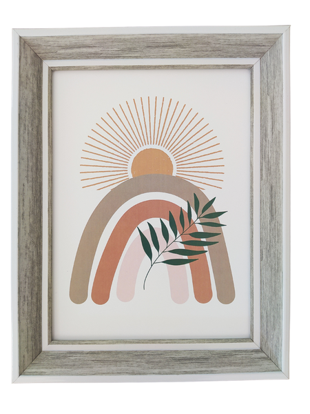 Wall Art Framed Decor - Abstract Rainbow - Boho Nature