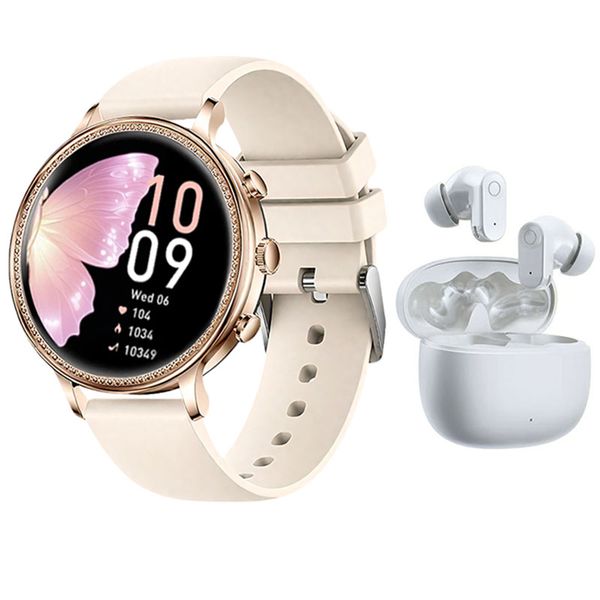 Women Smartwatch with 2 Straps including Wireless earbuds-Perfect Gift Set