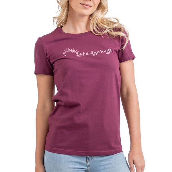 Hedgehogs-Ladies-LogoCrewSsTee-Burgundy