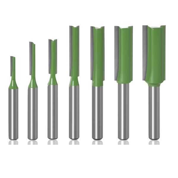 DIY Router Shank Single Double Flute Straight Bit Milling Cutter for Wood