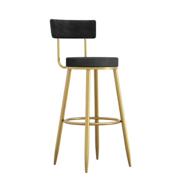 Black Velvet Cushioned back and Seat Kitchen / Bar Stool - 2 Piece