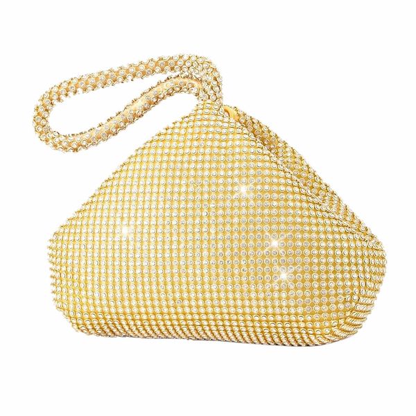 Rhinestone Clutch Purses Evening Handbags for Women Vintage Triangle Purse