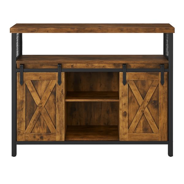 Rustic 2-Door Storage Cabinet - Barn Style Cupboard for Home