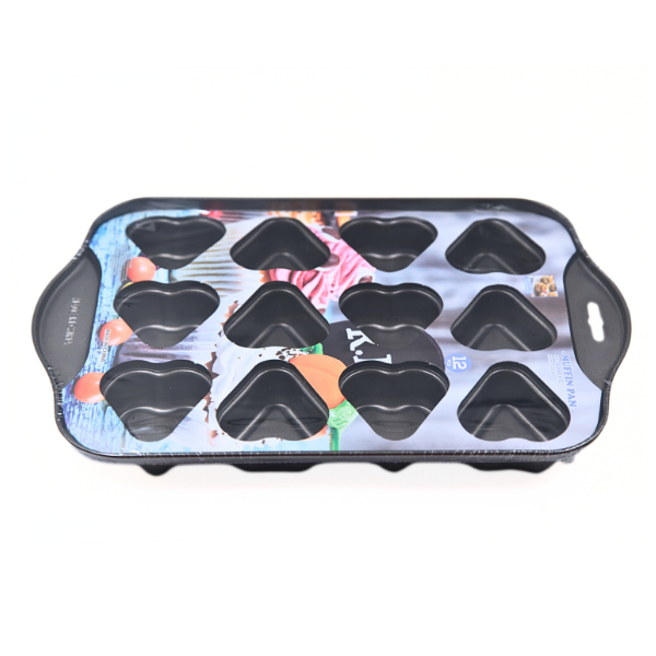 12 Cup Mini Heart Muffin Tray