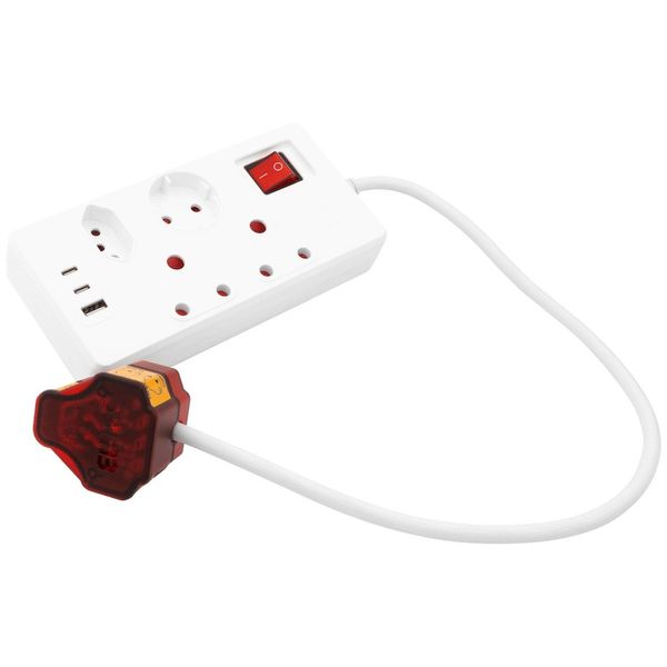 Ellies 4 Way High Surge Protector Multiplug with PD 20W Dual USB-C + USB-A