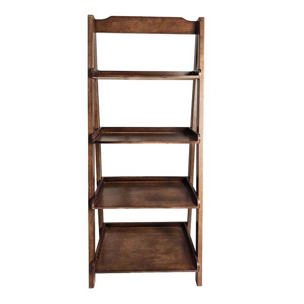 5 Tier Wooden Storage Shelf Unit - Multi-Purpose Bookcase &amp; Plant Stand