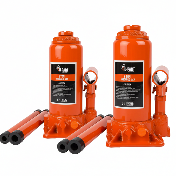 U-Part 6 Ton Hydraulic Bottle Jack for Automotive and Industrial - 2 Pack