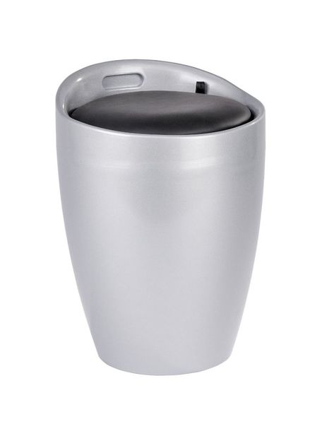 Wenko - Candy Bathroom Stool / 20L Laundry Bin - Silver
