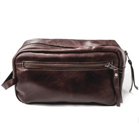 Genuine Leather Toiletry Bag - Zip Front | Buy Online in South Africa