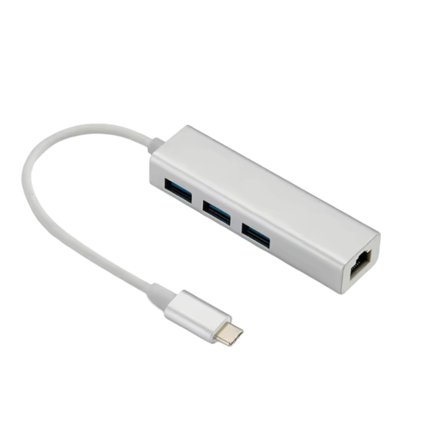 Fast Charging Type-C 3 Ports Hub with Ethernet Adapter
