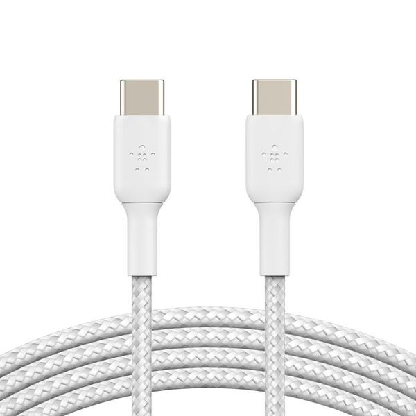 Belkin BoostCharge (6.6ft) Braided USB-C to USB-C Cable for iPhone 16, iPhone 16 Pro, iPhone 16 Pro Max, iPhone 16 Plus, iPhone 15, Galaxy S24, S23,