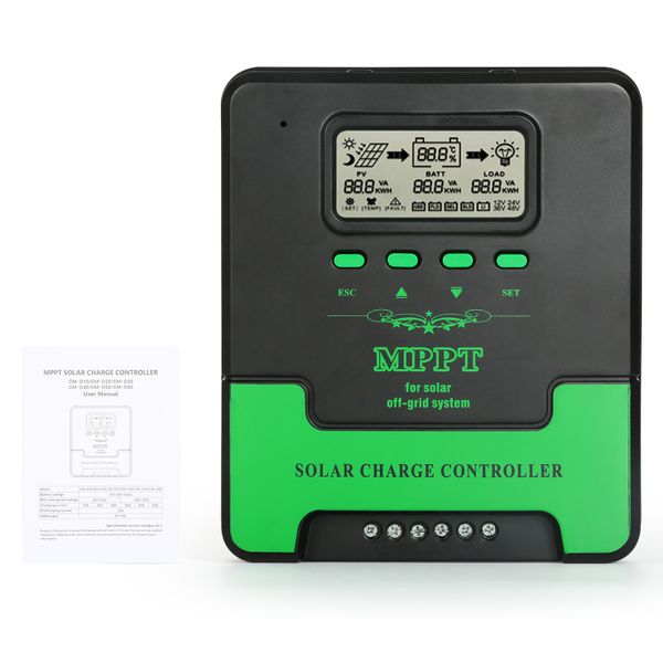 60A MPPT Solar Charge Controller for 12V/24V AGM Gel Lithium Batteries