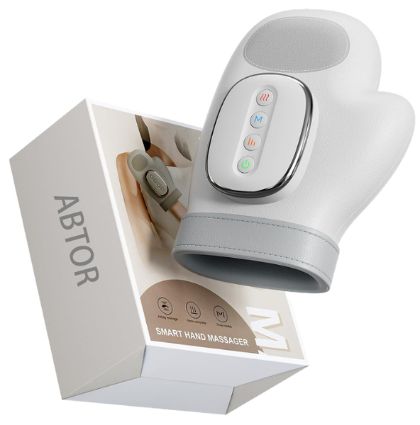 ABTOR Portable Rechargeable Hand Massager,Three Massage Modes, White