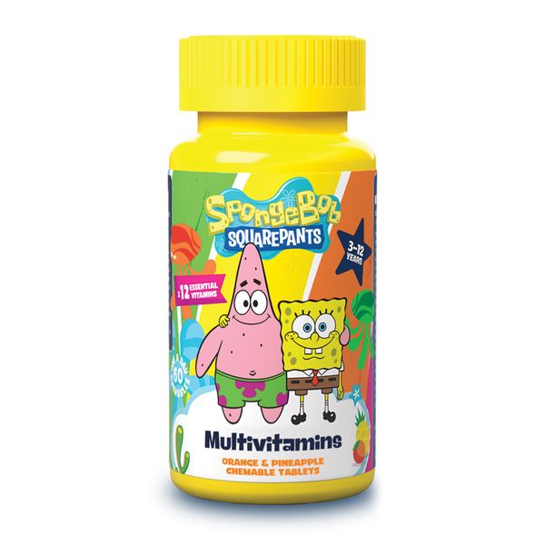 SpongeBob SquarePants Multivitamins - 60 Orange &amp; Pineapple Chewables
