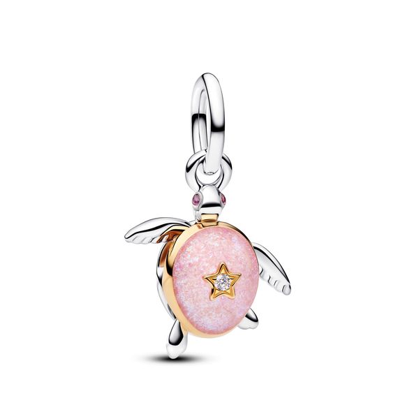 Pandora 2026 Pink Sea Turtle Lab-grown Diamond Dangle Charm.