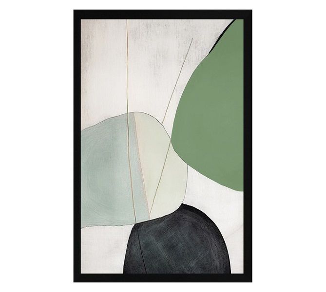 Framed Element 3 Canvas Print - Sage (640 x 940mm)