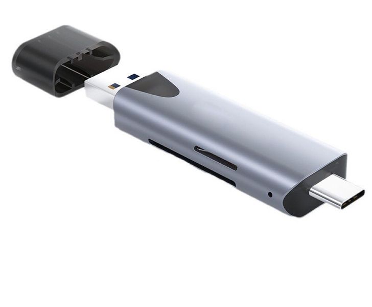 Aluminum Alloy USB 3.0 Type-c SD TF Micro OTG Adapter Memory Card Reader