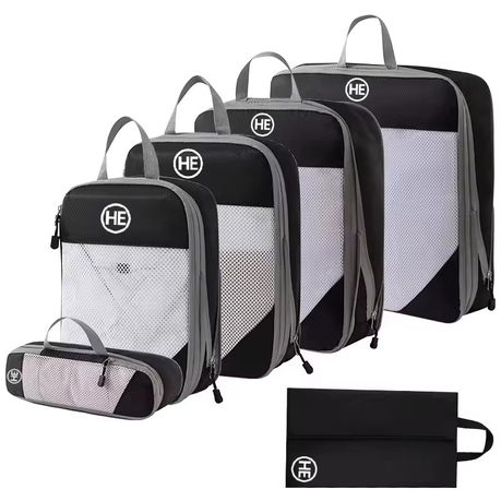 Compressing Packing Cubes - Travel Organizers Sorting Packages - Set of 6 Image