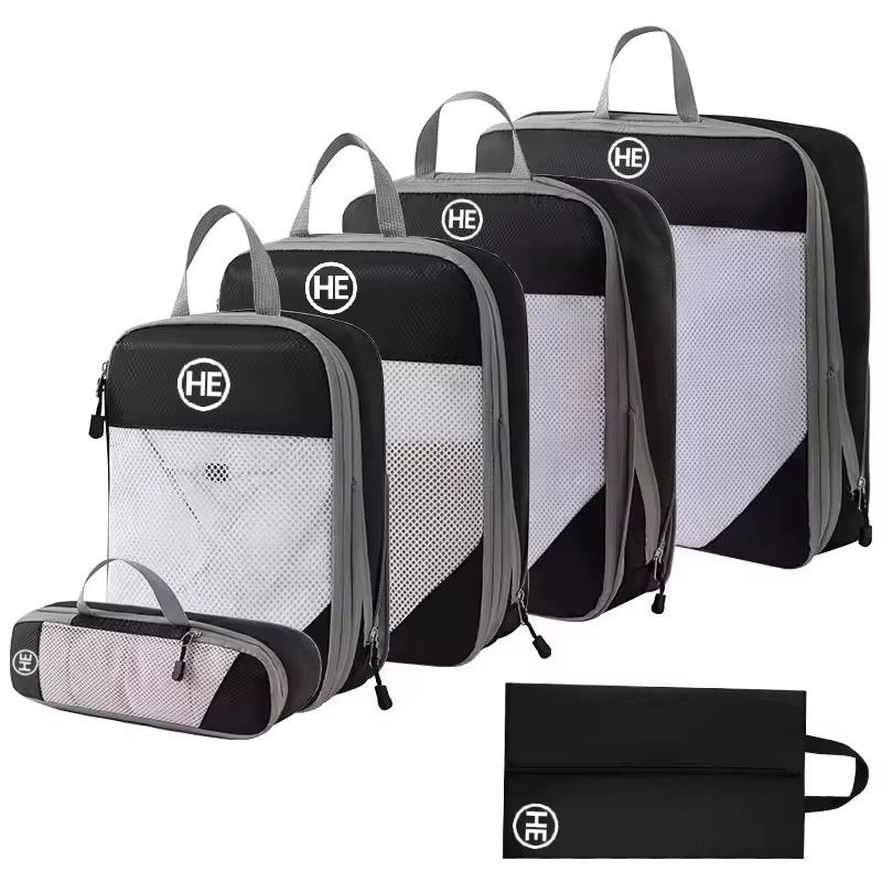 Compressing Packing Cubes - Travel Organizers Sorting Packages - Set of 6