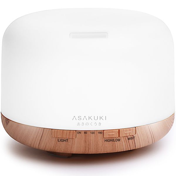 Asakuki 500ml Essential Oil Diffuser Premium 5 In 1 Ultrasonic Humidifier