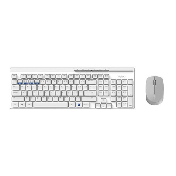 Rapoo 8100M Multi-mode Wireless Keyboard and Mouse Combo Set. - White