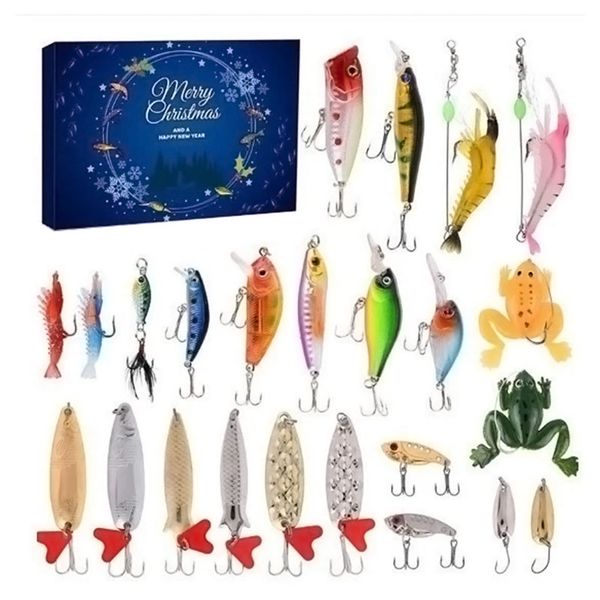 Fishing Lure Advent Calendar 24 Day New Angler Tackle Mixed Soft Hard Baits