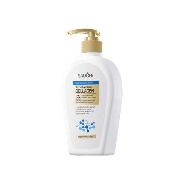 SADOER Smooth Wrinkles Collagen Body Lotion - 400ml (3X Type III Collagen)