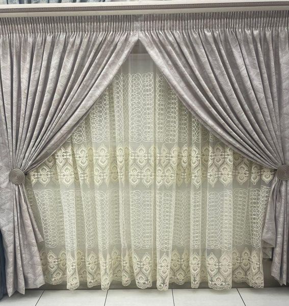 Dream world Curtain With Lace And Tieback Combo 2