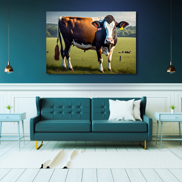 Canvas Wall Art Decor - Cow On Farm Artwork