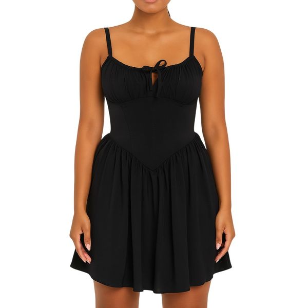 Missy Missi Ladies Babydoll Corset Mini Dress Sleeveless