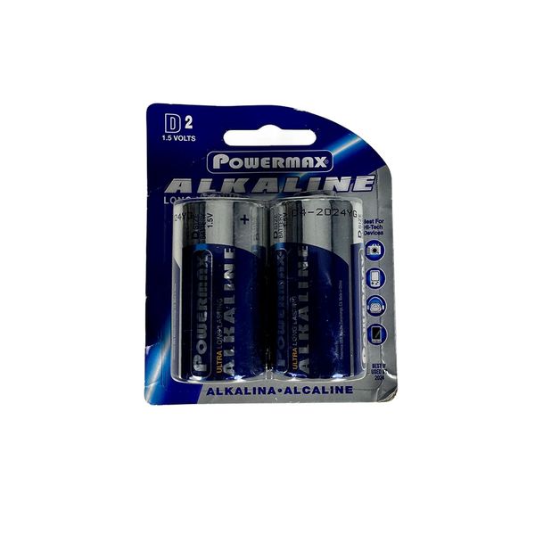 Powermax - Alkaline D Battery 1.5V (Pack of 2)