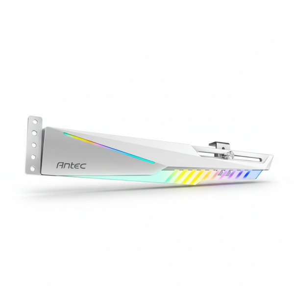 Antec GPU Support Bracket with Adjustable Height and ARGB Lighting - White
