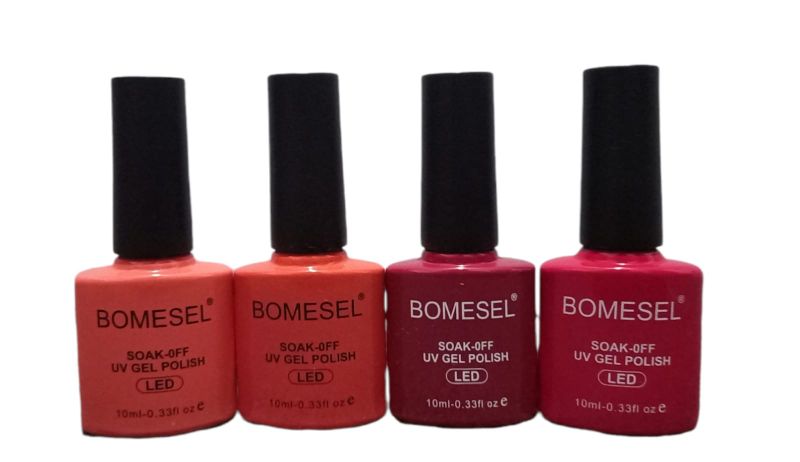 Bomestel UV Gel Nail Polish - Red Mix - 4 Pack