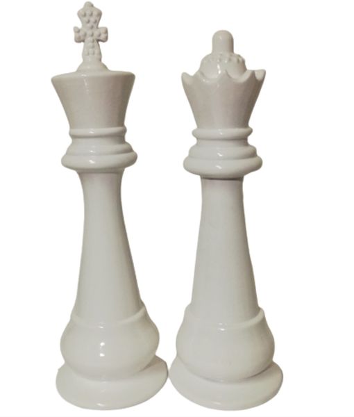 King &amp; Queen Chess Pieces 2 Piece Set - Ceramic