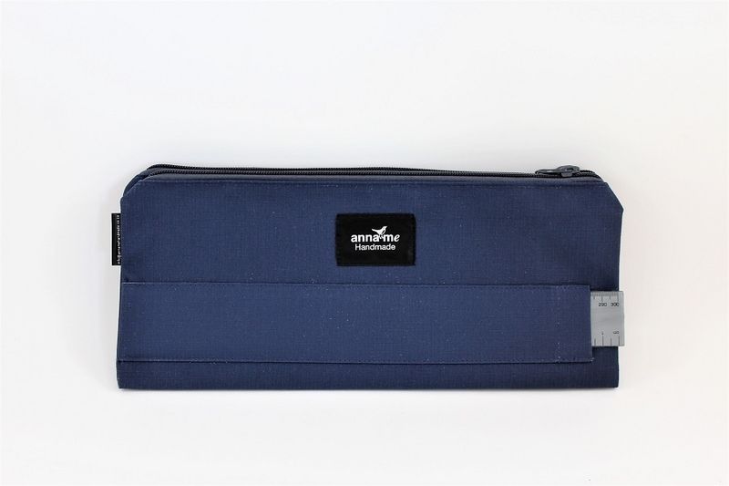 Anna Me - Ripstop Grey Double Pencil Bag