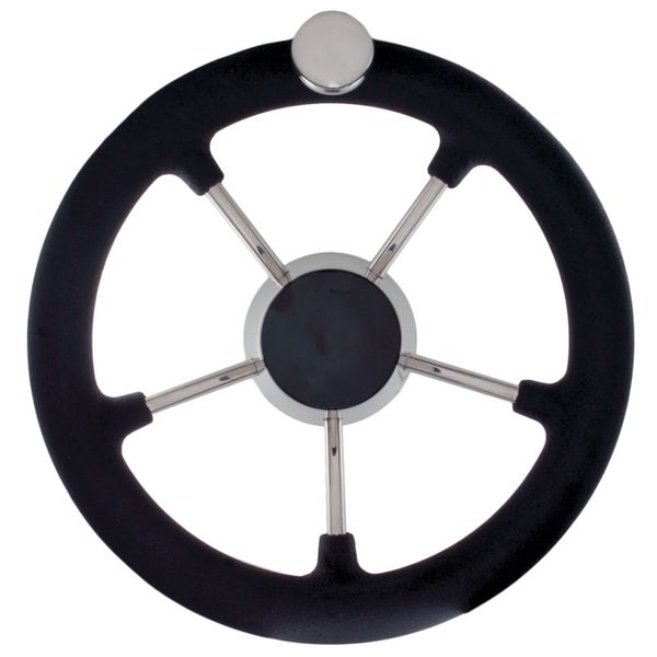 Steering Wheel With Knob for Boats - 280mm (316 Stainless Steel)