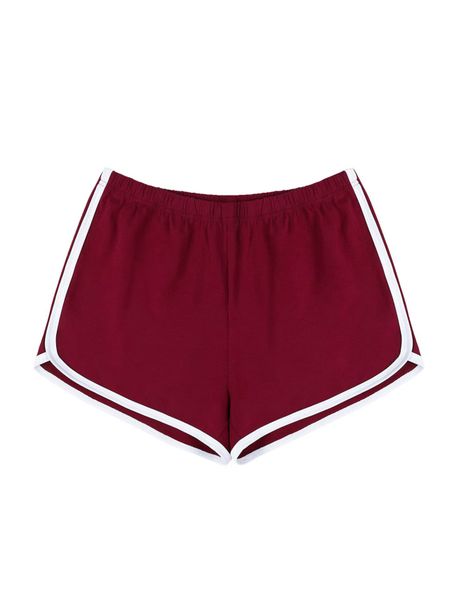 Women Sports Shorts Moisture Wicking Stretch Mid Rise Loose Red 3XL