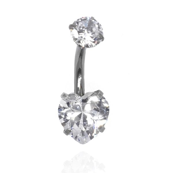 Lily &amp; Rose Heart Cubic Zirconia Waterproof Belly Ring