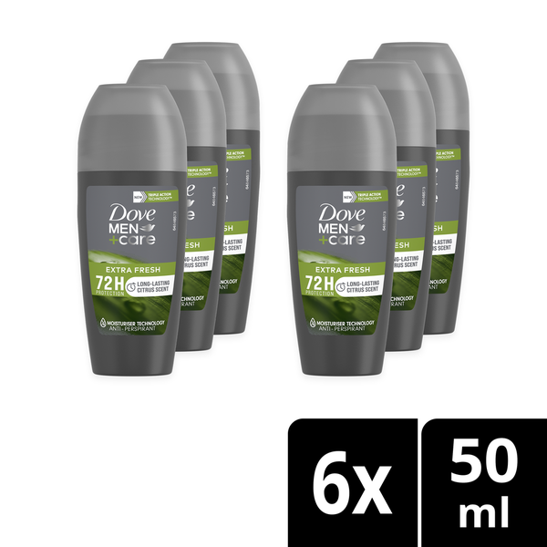 Dove Men+Care Extra Fresh Antiperspirant Roll-On Deodorant 6x50ml