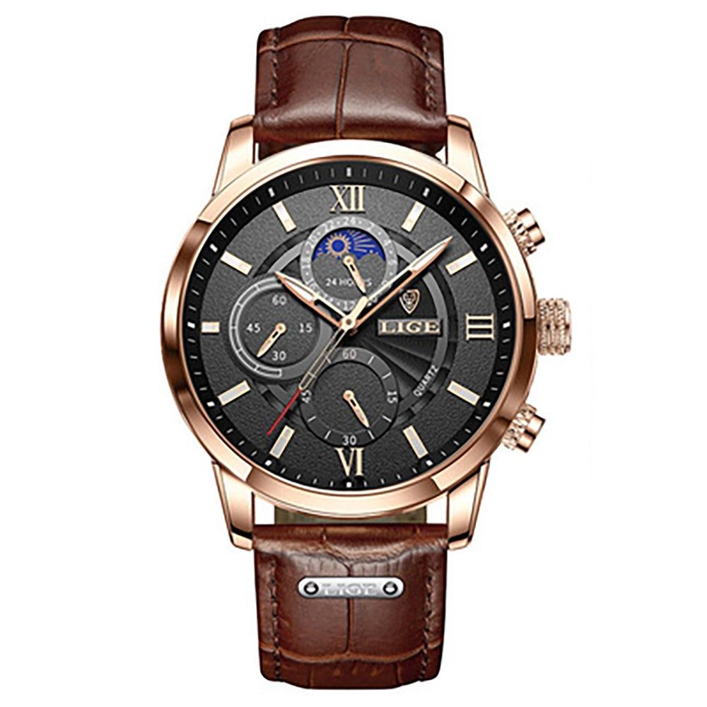 LIGE Moon Phase Men's Sports Watch Shop Today. Get it Tomorrow