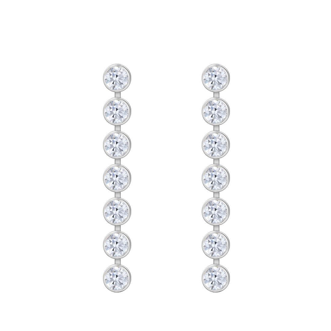 Crystal Circular Long Drop Earrings in Gold or Silver by Zana Jewels ...
