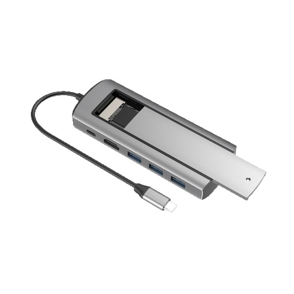 6-in-1 USB-C Hub with M.2 SSD Slot and HDMI for MacBook Air M1/M2