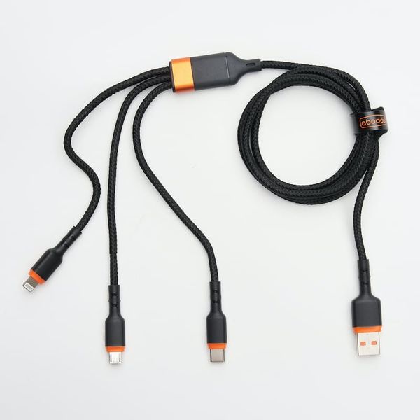 ABODOS 3-in-1 Fast Charger Cable 66W | compatible for Apple devices, and Type-C connectors
