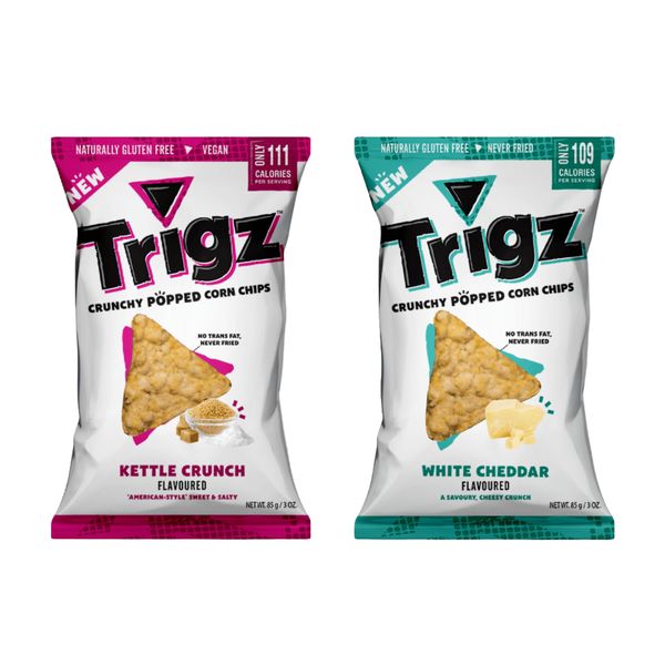 Trigz Popped Corn Chips - Cheddar &amp; Kettle (Pack of 6) | Gluten-Free