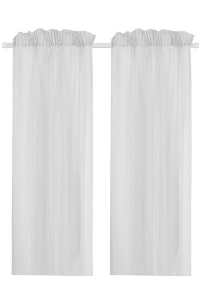 2 Pack Sheer Voile 140x225cm Taped Curtain