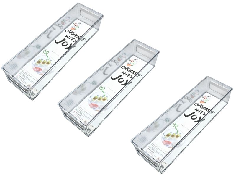 3-Piece Shallow Storage Bin Organizer Set (1.9L each).