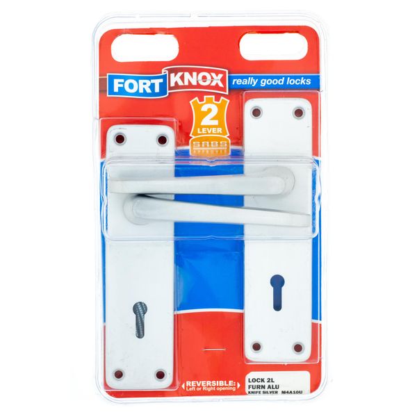 FORT KNOX 2-Lever Lockset Steel Lock Alu.Handles Matte Silver Q:1 M4A10U